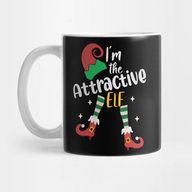 Funny I'm The Attractive Elf Christmas Xmas Matching Family by alcoshirts